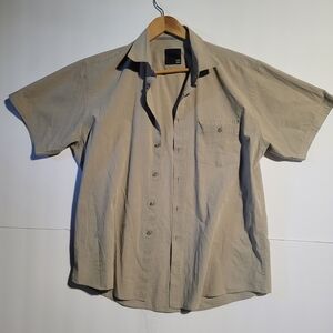 Nicole Miller Mens Shirt Sleeve Button Up Shirt Size Xl